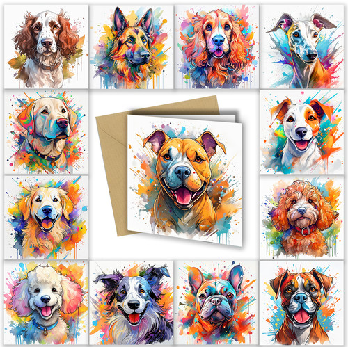 Dog puppy splash watercolor - of,