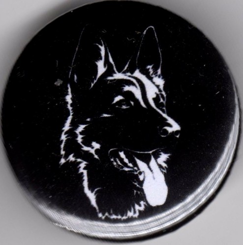German shepherd pin - german, button