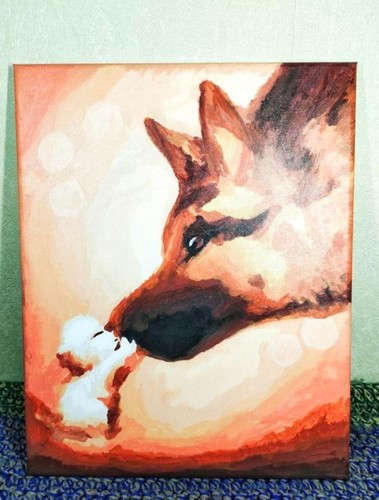 German shepherd white puppy - german,