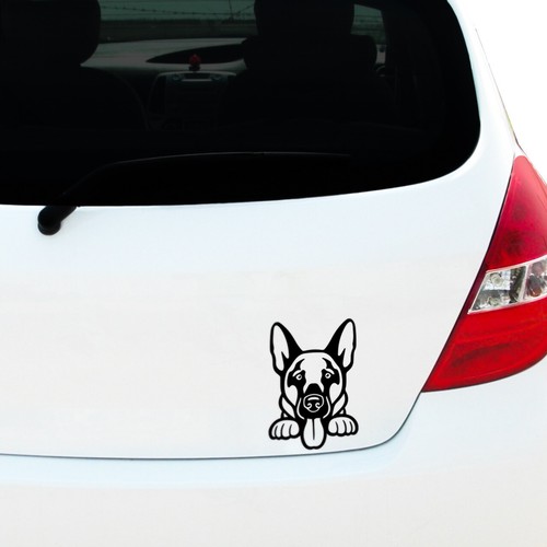 Peeking german shepherd vinyl - peeking,